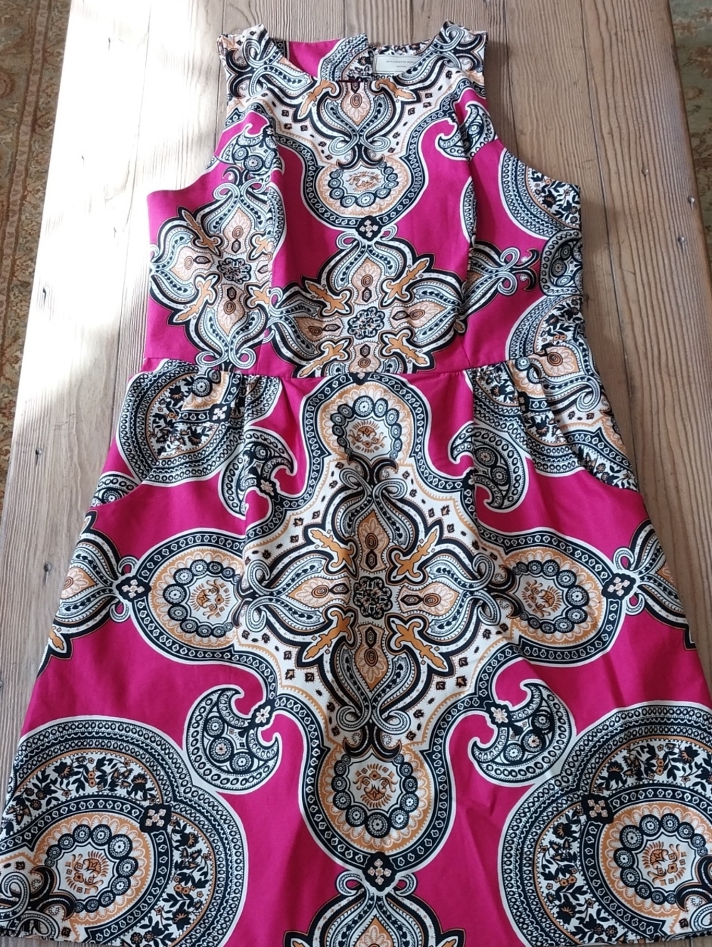 Moulinette Soeurs Fuchsia Paisley Medallion Sleeveless Dress